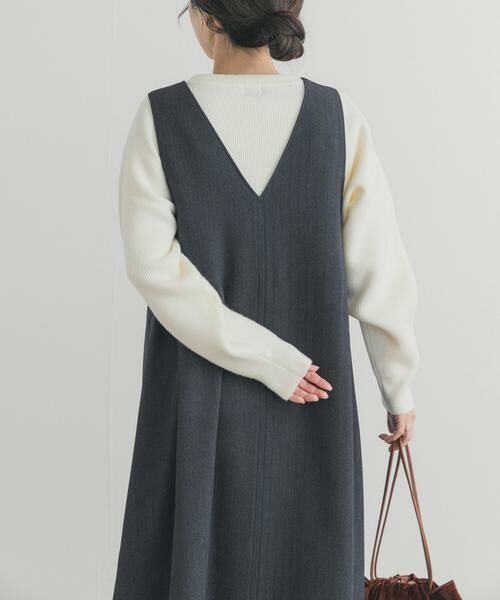 URBAN RESEARCH DOORS / アーバンリサーチ ドアーズ ワンピース | メランジBACKタックフレアジャンスカ | 詳細13