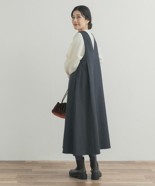 URBAN RESEARCH DOORS / アーバンリサーチ ドアーズ ワンピース | メランジBACKタックフレアジャンスカ | 詳細16