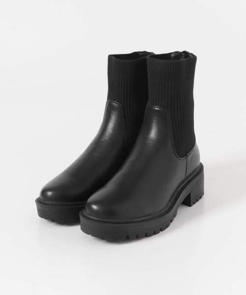 URBAN RESEARCH DOORS / アーバンリサーチ ドアーズ ブーツ（ショート丈） | ニットドッキングブーツ | 詳細4