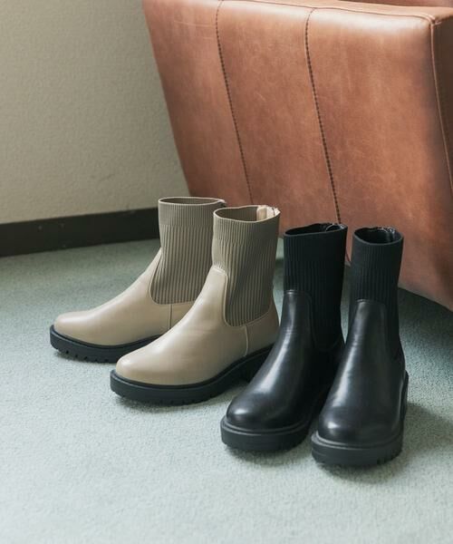 URBAN RESEARCH DOORS / アーバンリサーチ ドアーズ ブーツ（ショート丈） | ニットドッキングブーツ | 詳細13