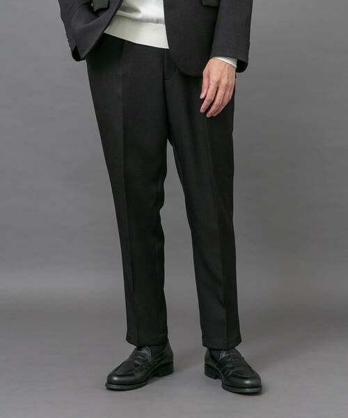 URBAN RESEARCH DOORS / アーバンリサーチ ドアーズ スラックス・ドレスパンツ | LIFE STYLE TAILOR ブラッシュドツイルストレッチパンツ(ブラック)