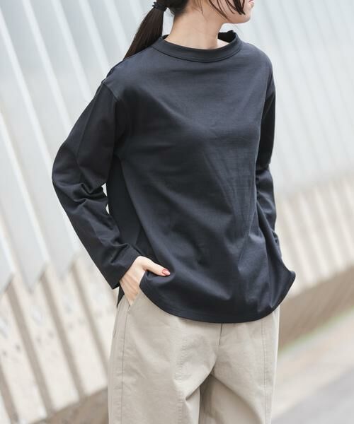 URBAN RESEARCH DOORS / アーバンリサーチ ドアーズ Tシャツ | FORK&SPOON　ボトルネックロングスリーブTシャツ（ブラック）