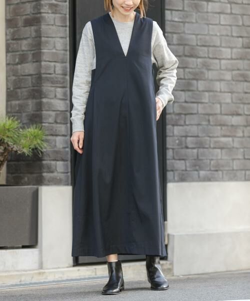 URBAN RESEARCH DOORS / アーバンリサーチ ドアーズ ワンピース | FORK&SPOON　キャリーマンジャンパースカート（ネイビー）