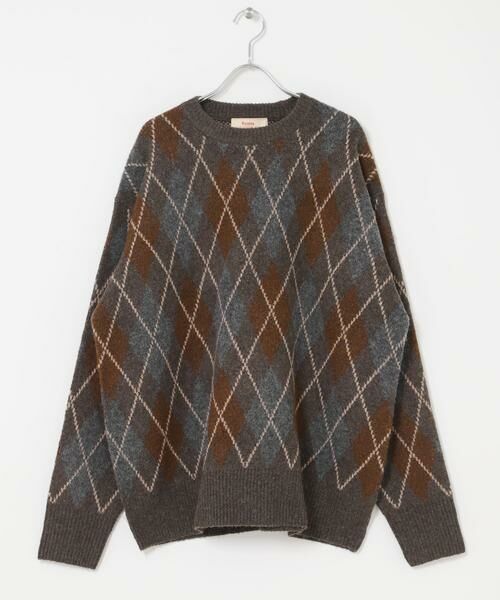URBAN RESEARCH DOORS / アーバンリサーチ ドアーズ ニット・セーター | FORK&SPOON　アーガイルプルオーバーニット | 詳細1