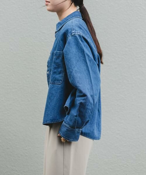 URBAN RESEARCH DOORS / アーバンリサーチ ドアーズ Tシャツ | FORK&SPOON　ペーパーブレンドデニムシャツ | 詳細2