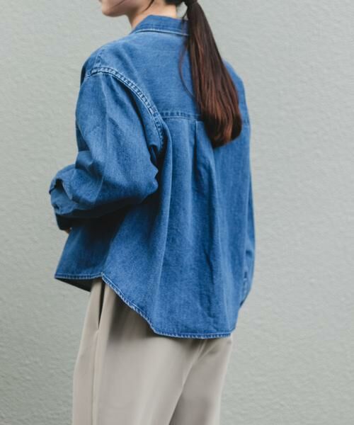 URBAN RESEARCH DOORS / アーバンリサーチ ドアーズ Tシャツ | FORK&SPOON　ペーパーブレンドデニムシャツ | 詳細3