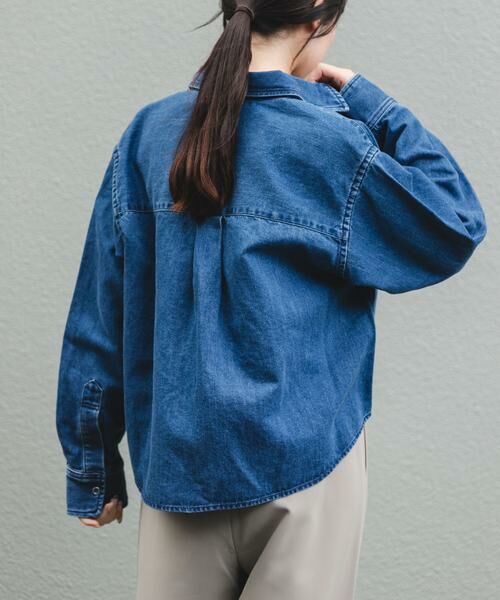 URBAN RESEARCH DOORS / アーバンリサーチ ドアーズ Tシャツ | FORK&SPOON　ペーパーブレンドデニムシャツ | 詳細4