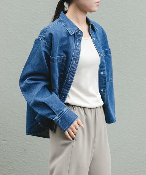 URBAN RESEARCH DOORS / アーバンリサーチ ドアーズ Tシャツ | FORK&SPOON　ペーパーブレンドデニムシャツ | 詳細5