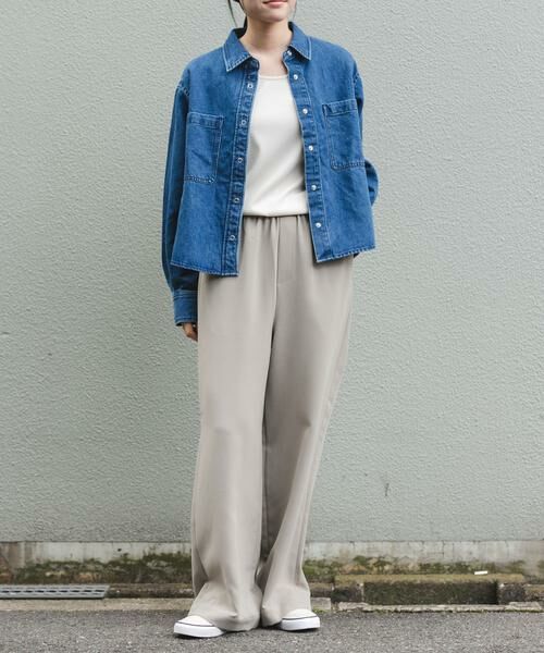 URBAN RESEARCH DOORS / アーバンリサーチ ドアーズ Tシャツ | FORK&SPOON　ペーパーブレンドデニムシャツ | 詳細6