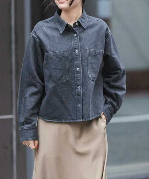 URBAN RESEARCH DOORS / アーバンリサーチ ドアーズ Tシャツ | FORK&SPOON　ペーパーブレンドデニムシャツ | 詳細12