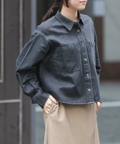 URBAN RESEARCH DOORS / アーバンリサーチ ドアーズ Tシャツ | FORK&SPOON　ペーパーブレンドデニムシャツ | 詳細15