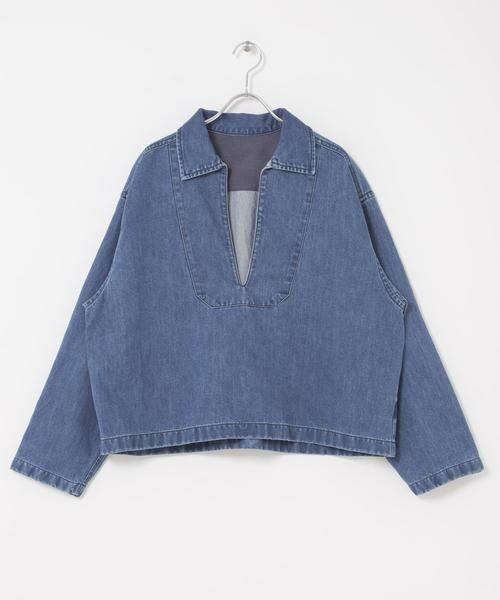 URBAN RESEARCH DOORS / アーバンリサーチ ドアーズ Tシャツ | FORK&SPOON　ペーパーデニムスキッパーシャツ | 詳細7