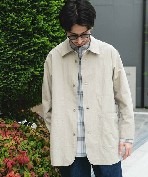 URBAN RESEARCH DOORS / アーバンリサーチ ドアーズ その他アウター | バイオウォッシュ カバーオール ミドルジャケット（グレー）