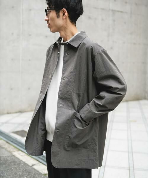 URBAN RESEARCH DOORS / アーバンリサーチ ドアーズ その他アウター | バイオウォッシュ カバーオール ミドルジャケット（チャコールグレー）