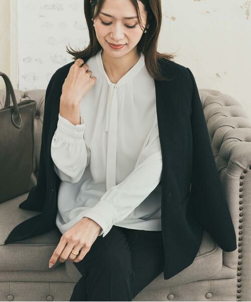 URBAN RESEARCH DOORS / アーバンリサーチ ドアーズ シャツ・ブラウス | リボンポイントタックブラウス | 詳細1