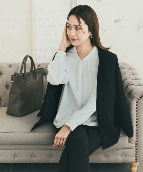 URBAN RESEARCH DOORS / アーバンリサーチ ドアーズ シャツ・ブラウス | リボンポイントタックブラウス | 詳細2