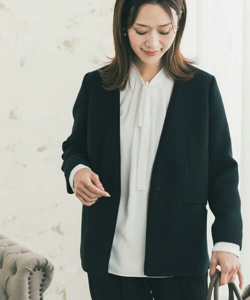 URBAN RESEARCH DOORS / アーバンリサーチ ドアーズ シャツ・ブラウス | リボンポイントタックブラウス | 詳細4