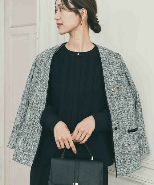 URBAN RESEARCH DOORS / アーバンリサーチ ドアーズ シャツ・ブラウス | ピンタックゴールドボタンブラウス | 詳細1