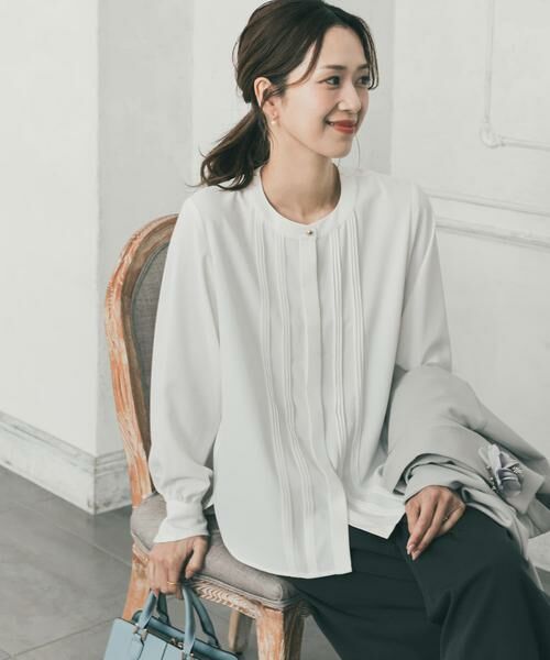 URBAN RESEARCH DOORS / アーバンリサーチ ドアーズ シャツ・ブラウス | ピンタックゴールドボタンブラウス | 詳細11