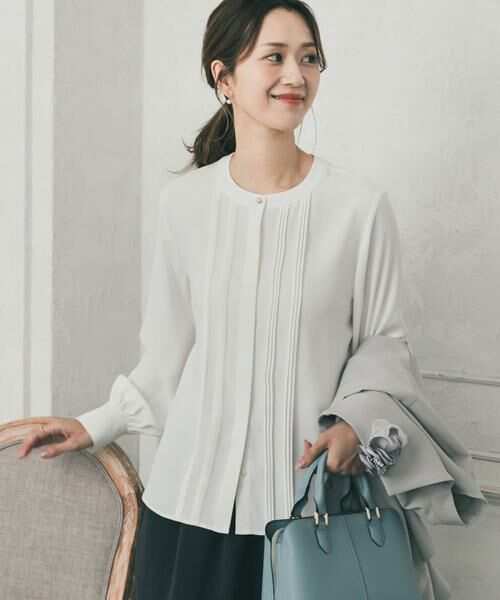 URBAN RESEARCH DOORS / アーバンリサーチ ドアーズ シャツ・ブラウス | ピンタックゴールドボタンブラウス | 詳細12