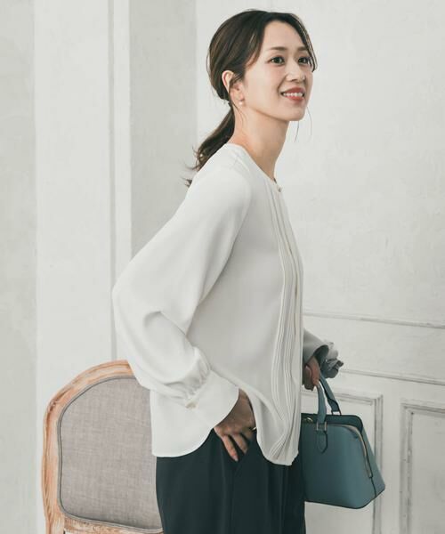 URBAN RESEARCH DOORS / アーバンリサーチ ドアーズ シャツ・ブラウス | ピンタックゴールドボタンブラウス | 詳細13