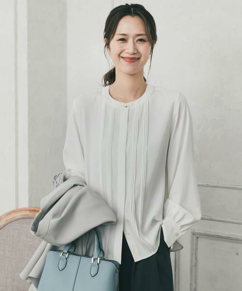 URBAN RESEARCH DOORS / アーバンリサーチ ドアーズ シャツ・ブラウス | ピンタックゴールドボタンブラウス | 詳細15