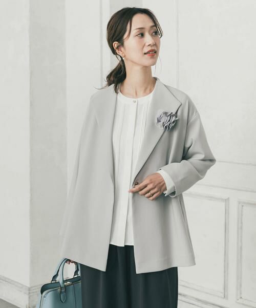 URBAN RESEARCH DOORS / アーバンリサーチ ドアーズ その他アウター | ダブルクロスショートコート（ライトグレー）