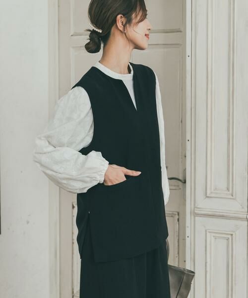 URBAN RESEARCH DOORS / アーバンリサーチ ドアーズ ベスト | スリットネックベスト | 詳細2