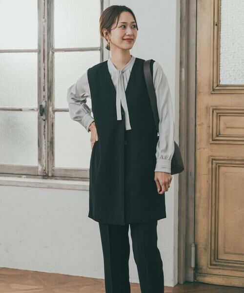 URBAN RESEARCH DOORS / アーバンリサーチ ドアーズ ベスト | ロングジレベスト（ブラック）