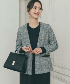 URBAN RESEARCH DOORS / アーバンリサーチ ドアーズ テーラードジャケット | ツィードVネックロングジャケット