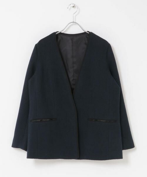 URBAN RESEARCH DOORS / アーバンリサーチ ドアーズ テーラードジャケット | ツィードVネックロングジャケット | 詳細8