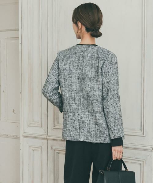 URBAN RESEARCH DOORS / アーバンリサーチ ドアーズ テーラードジャケット | ツィードVネックロングジャケット | 詳細15