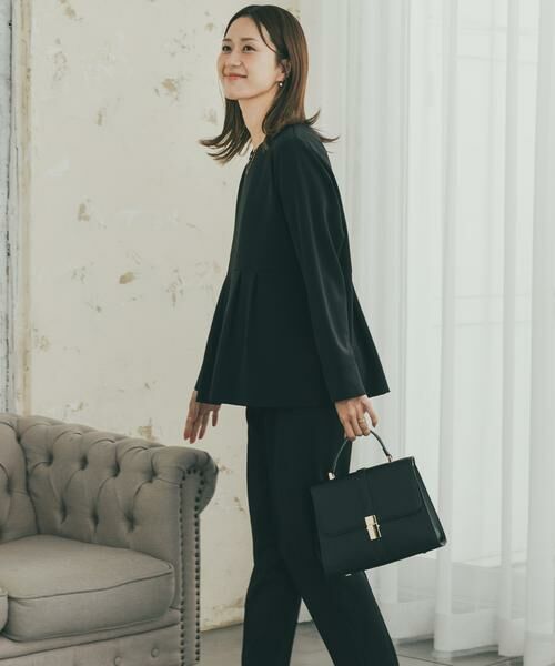 URBAN RESEARCH DOORS / アーバンリサーチ ドアーズ セットアップ | ペプラムトップスセットアップ（ブラック）