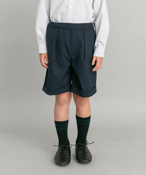 URBAN RESEARCH DOORS / アーバンリサーチ ドアーズ パンツ | 『セットアップ対応』タックスラックスショーツ(KIDS)（ネイビー）