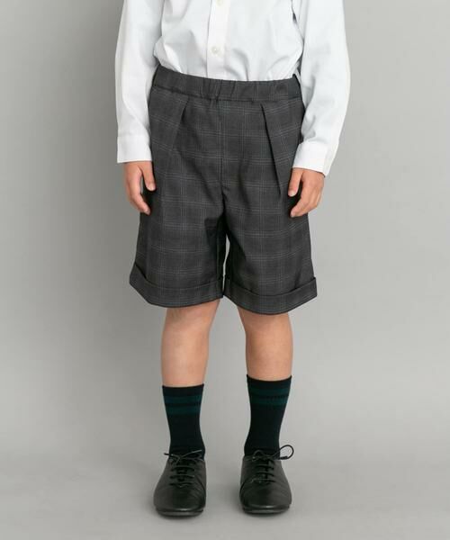 URBAN RESEARCH DOORS / アーバンリサーチ ドアーズ パンツ | 『セットアップ対応』タックスラックスショーツ(KIDS)（チャコールグレー）
