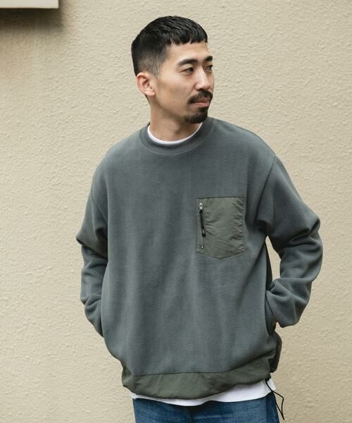 URBAN RESEARCH DOORS / アーバンリサーチ ドアーズ Tシャツ | ナイロン ドッキング フリースプルオーバー | 詳細9