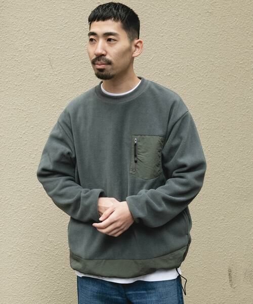 URBAN RESEARCH DOORS / アーバンリサーチ ドアーズ Tシャツ | ナイロン ドッキング フリースプルオーバー | 詳細10