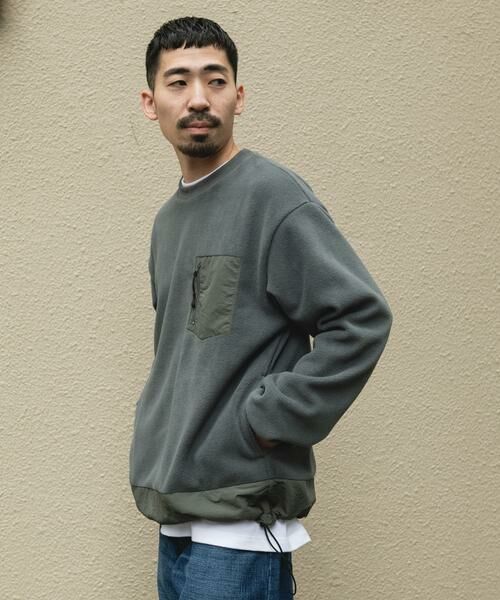 URBAN RESEARCH DOORS / アーバンリサーチ ドアーズ Tシャツ | ナイロン ドッキング フリースプルオーバー | 詳細11