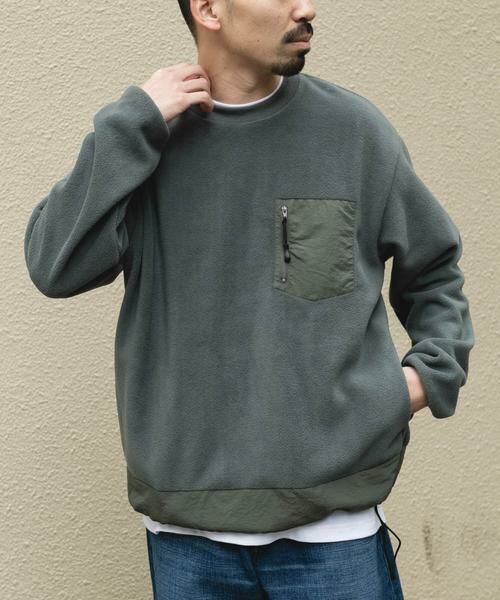 URBAN RESEARCH DOORS / アーバンリサーチ ドアーズ Tシャツ | ナイロン ドッキング フリースプルオーバー | 詳細12