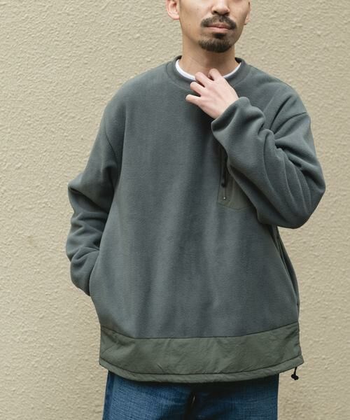 URBAN RESEARCH DOORS / アーバンリサーチ ドアーズ Tシャツ | ナイロン ドッキング フリースプルオーバー | 詳細13