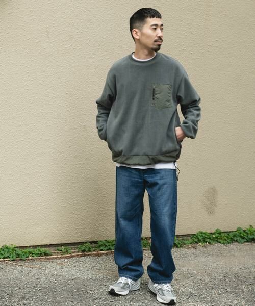 URBAN RESEARCH DOORS / アーバンリサーチ ドアーズ Tシャツ | ナイロン ドッキング フリースプルオーバー | 詳細14