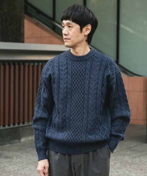 URBAN RESEARCH DOORS / アーバンリサーチ ドアーズ ニット・セーター | アランニットクルーネックプルオーバー | 詳細1