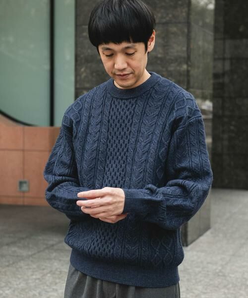 URBAN RESEARCH DOORS / アーバンリサーチ ドアーズ ニット・セーター | アランニットクルーネックプルオーバー | 詳細2