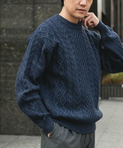 URBAN RESEARCH DOORS / アーバンリサーチ ドアーズ ニット・セーター | アランニットクルーネックプルオーバー | 詳細5