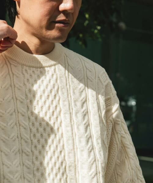 URBAN RESEARCH DOORS / アーバンリサーチ ドアーズ ニット・セーター | アランニットクルーネックプルオーバー | 詳細14