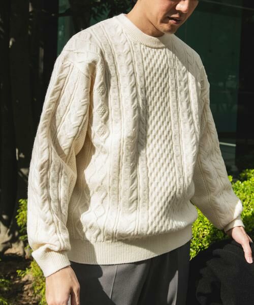 URBAN RESEARCH DOORS / アーバンリサーチ ドアーズ ニット・セーター | アランニットクルーネックプルオーバー | 詳細15