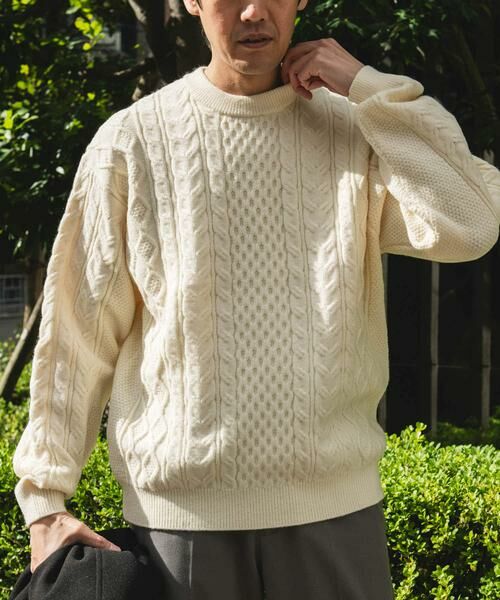 URBAN RESEARCH DOORS / アーバンリサーチ ドアーズ ニット・セーター | アランニットクルーネックプルオーバー | 詳細16