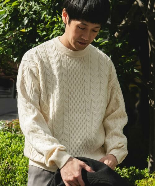 URBAN RESEARCH DOORS / アーバンリサーチ ドアーズ ニット・セーター | アランニットクルーネックプルオーバー | 詳細17