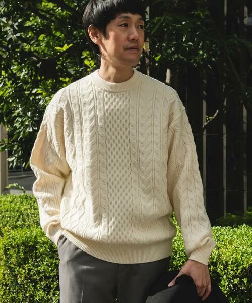 URBAN RESEARCH DOORS / アーバンリサーチ ドアーズ ニット・セーター | アランニットクルーネックプルオーバー | 詳細18