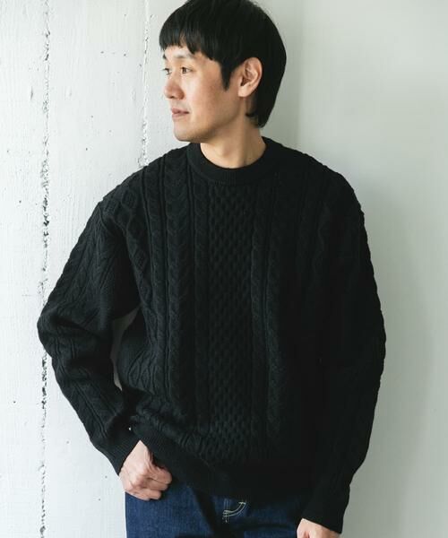 URBAN RESEARCH DOORS / アーバンリサーチ ドアーズ ニット・セーター | アランニットクルーネックプルオーバー | 詳細24